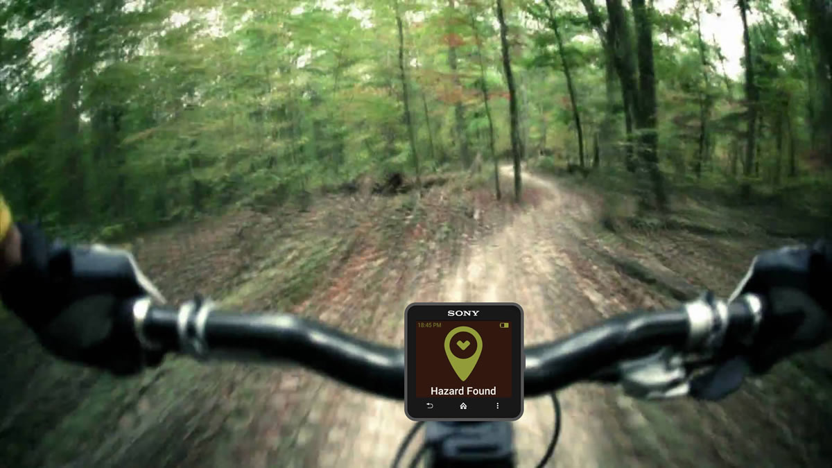 Trailgrinder Sony Smartwatch Bike-Mount mockup.