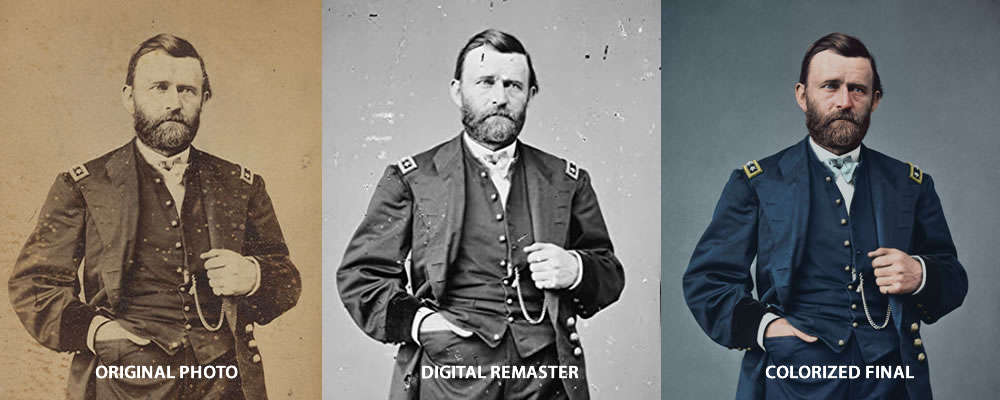 War Yankee - Overland show art colorization process using original US Library of Congress archived photography form 1865